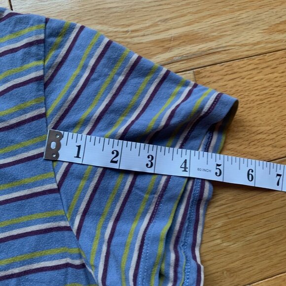 Levi’s Women’s Striped Reverse Logo Tee | Blue Green Purple | Size XL - Picture 7 of 8